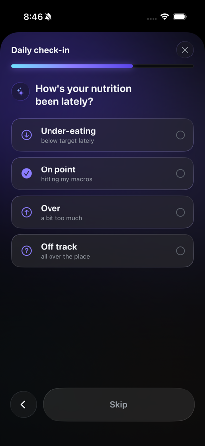 Nutrition check-in
